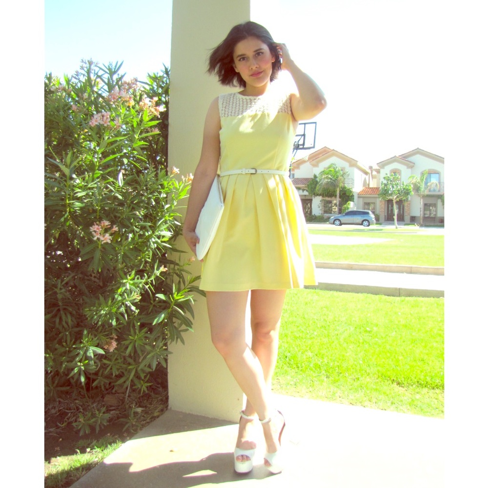 Pastel Yellow Crochet Dress